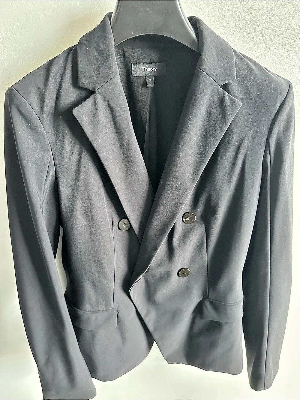 Theory Double-Breasted Blazer in Gray Like New